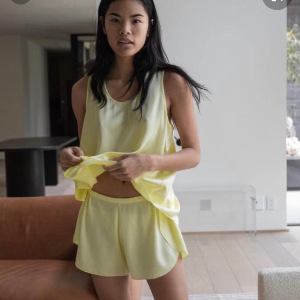 Washable Silk Lunya Pajama Set. Yellow. Sold out!